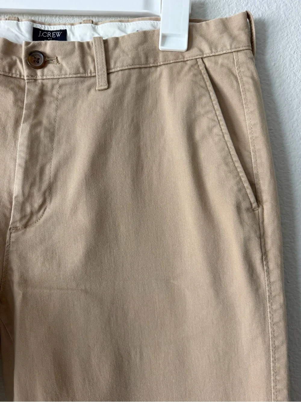 J.CREW Flex Chino Pants Mens 33x30 Beige Tan Straight Fit Stretch Old Money